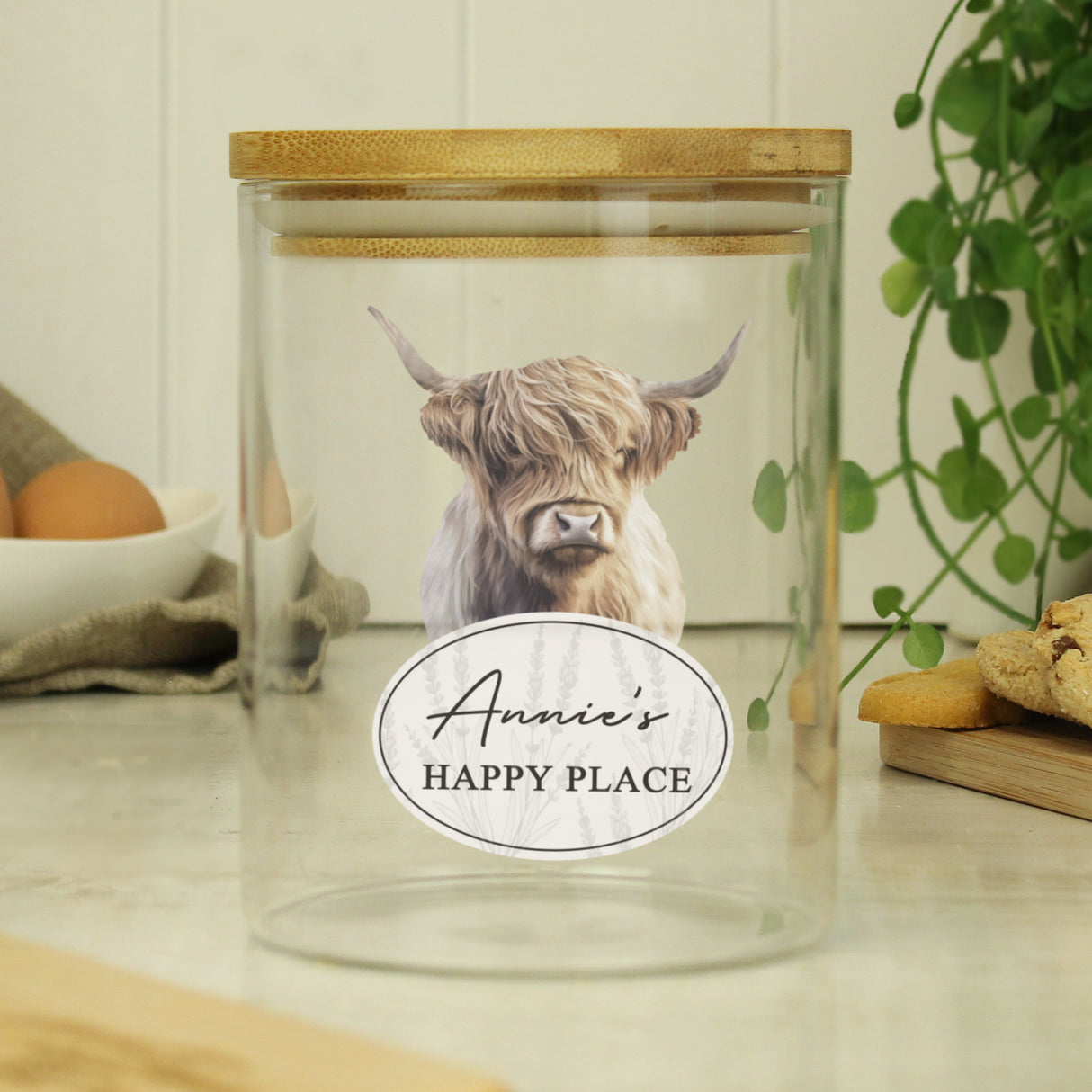 Personalised Highland Cow Glass Storage Jar - Shop Storage At Gift Moments - 3