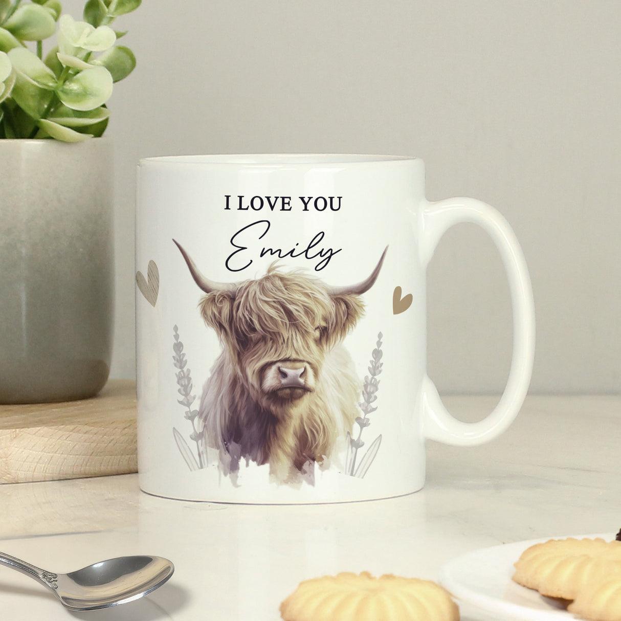 Personalised Highland Cow Mug: 2 - Mugs By Gift Moments