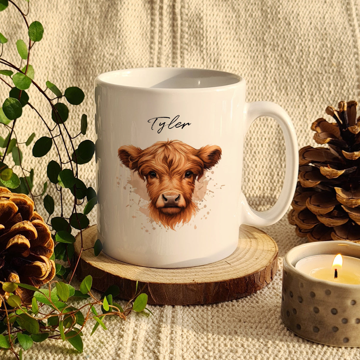 Personalised Highland Cow Mug - Boy: 3 - Mugs By Gift Moments