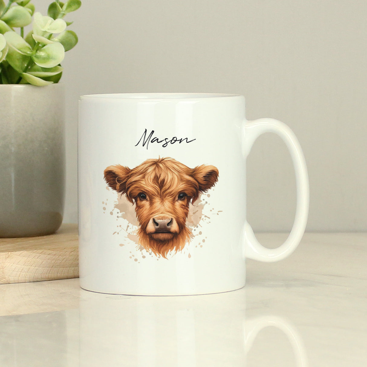 Personalised Highland Cow Mug - Boy: 1 - Mugs By Gift Moments
