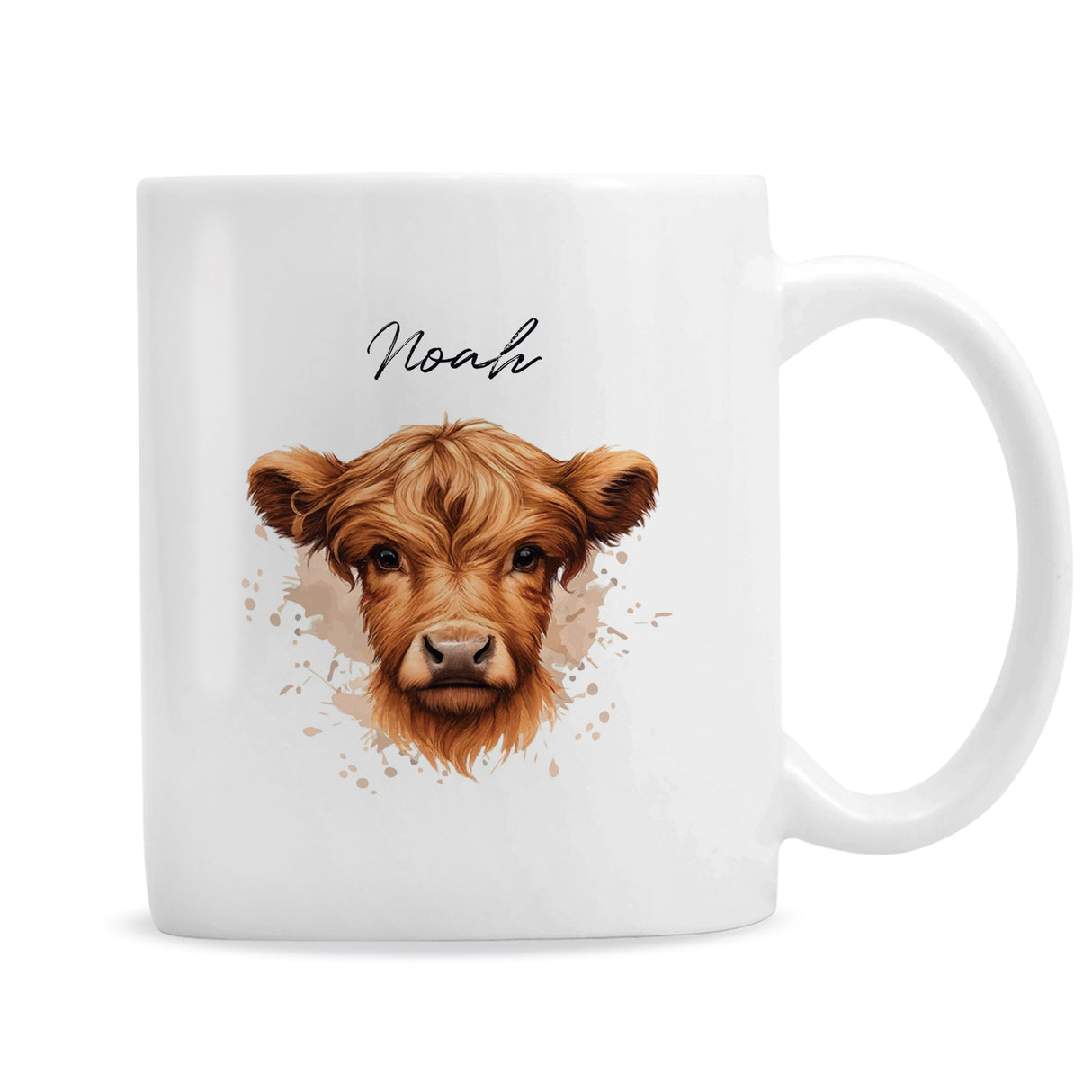 Personalised Highland Cow Mug - Boy: 5 - Mugs By Gift Moments