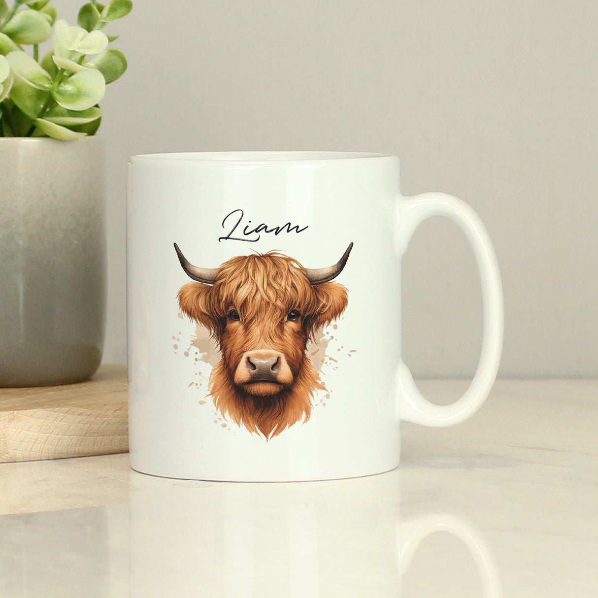 Personalised Highland Cow Mug - Male: 1 - Mugs By Gift Moments