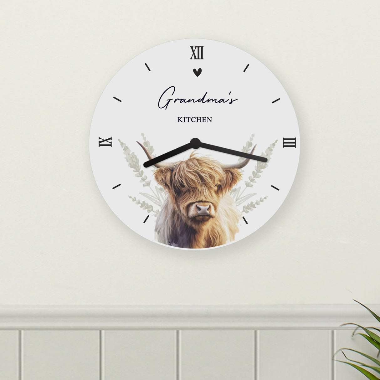 Personalised Highland Cow Wooden Clock - Shop Clocks At Gift Moments - 3