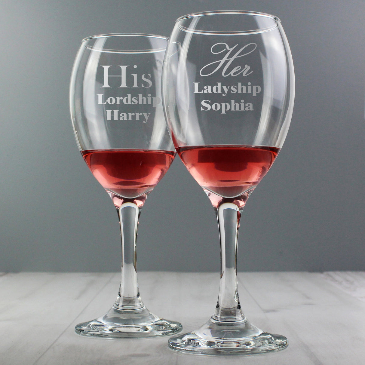 Personalised His & Her Wine Glass Set: 1 - Wine Glasses By Gift Moments