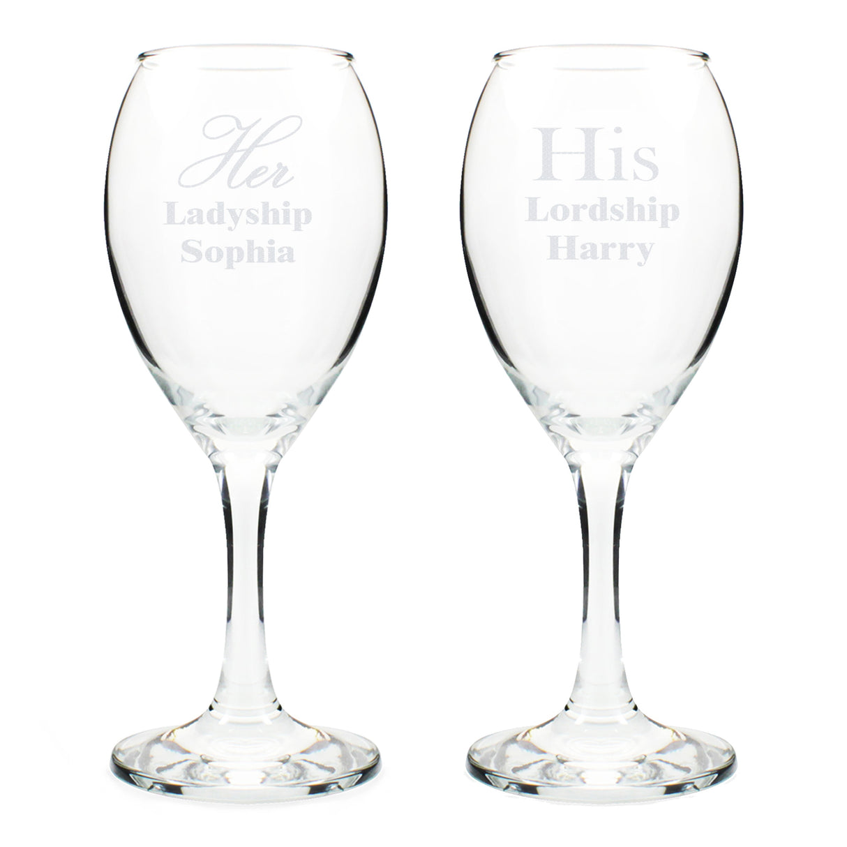 Personalised His & Her Wine Glass Set: 5 - Wine Glasses By Gift Moments