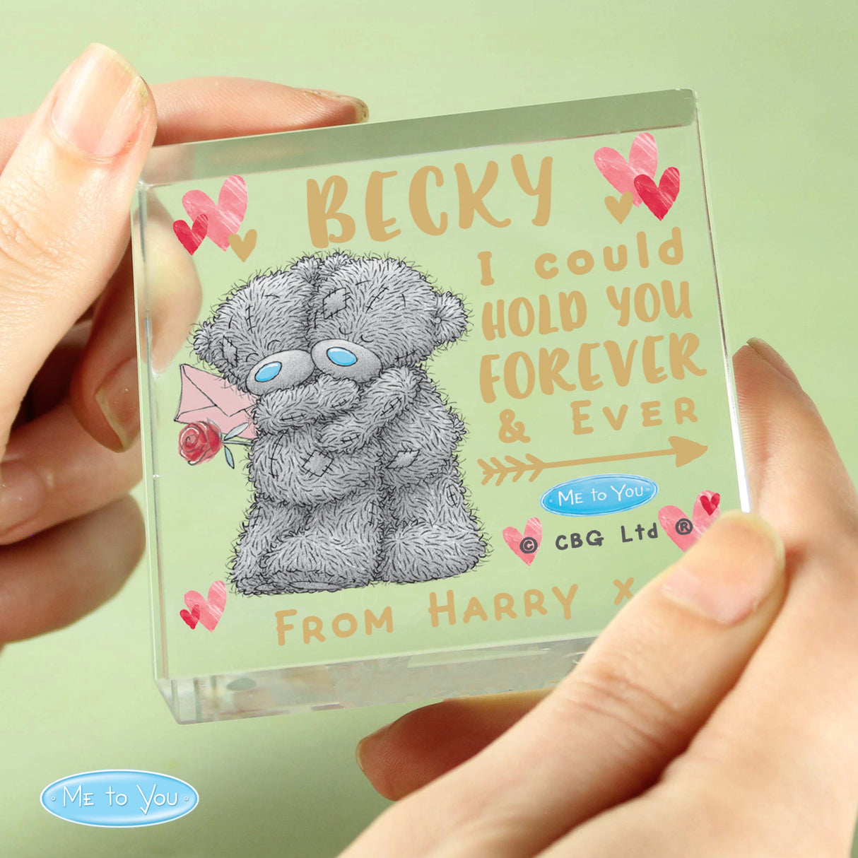Personalised Me To You Hold You Forever Crystal Token - Shop Crystal Tokens At Gift Moments - 3