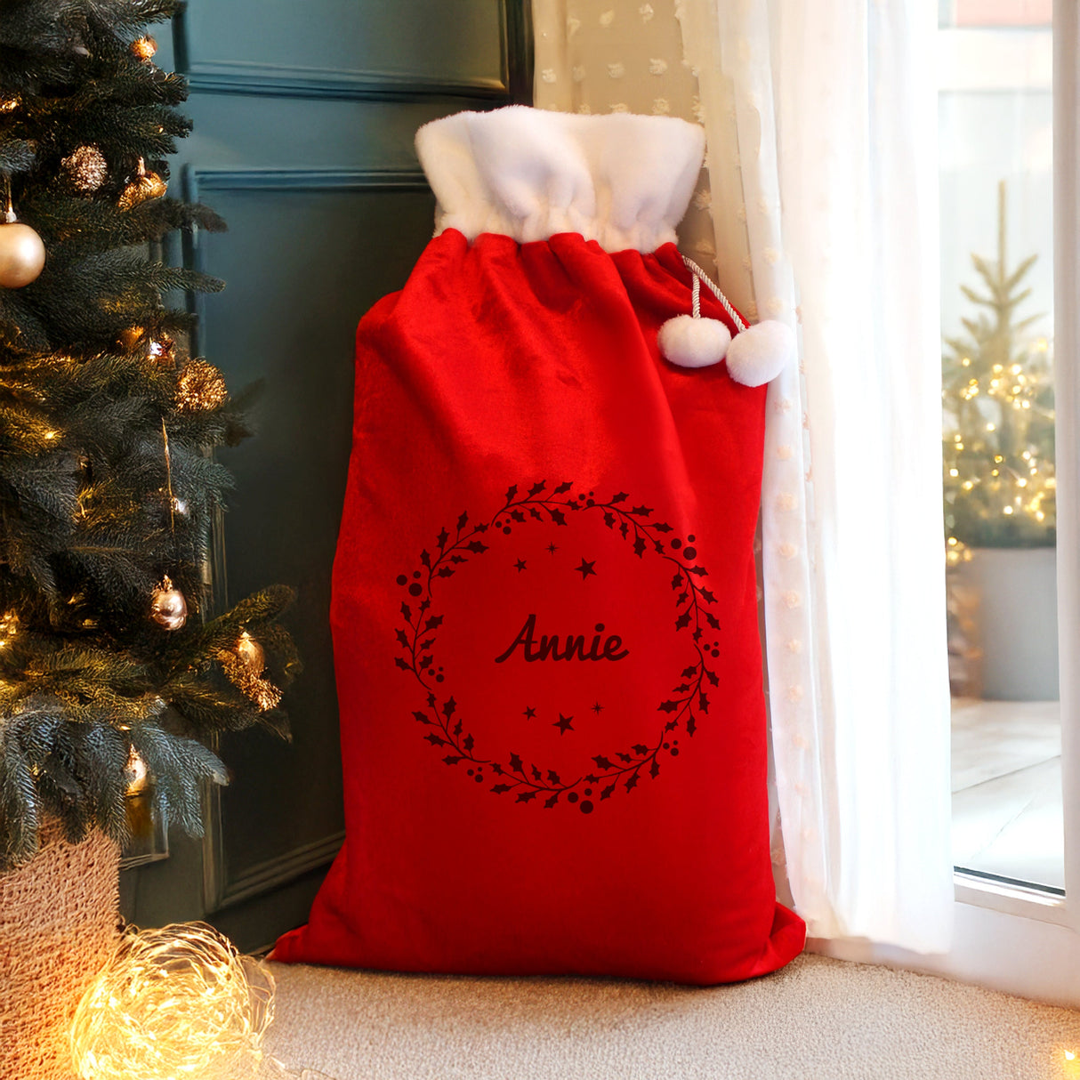 Personalised Holly Red Christmas Sack: 1 - Christmas Sacks By Gift Moments