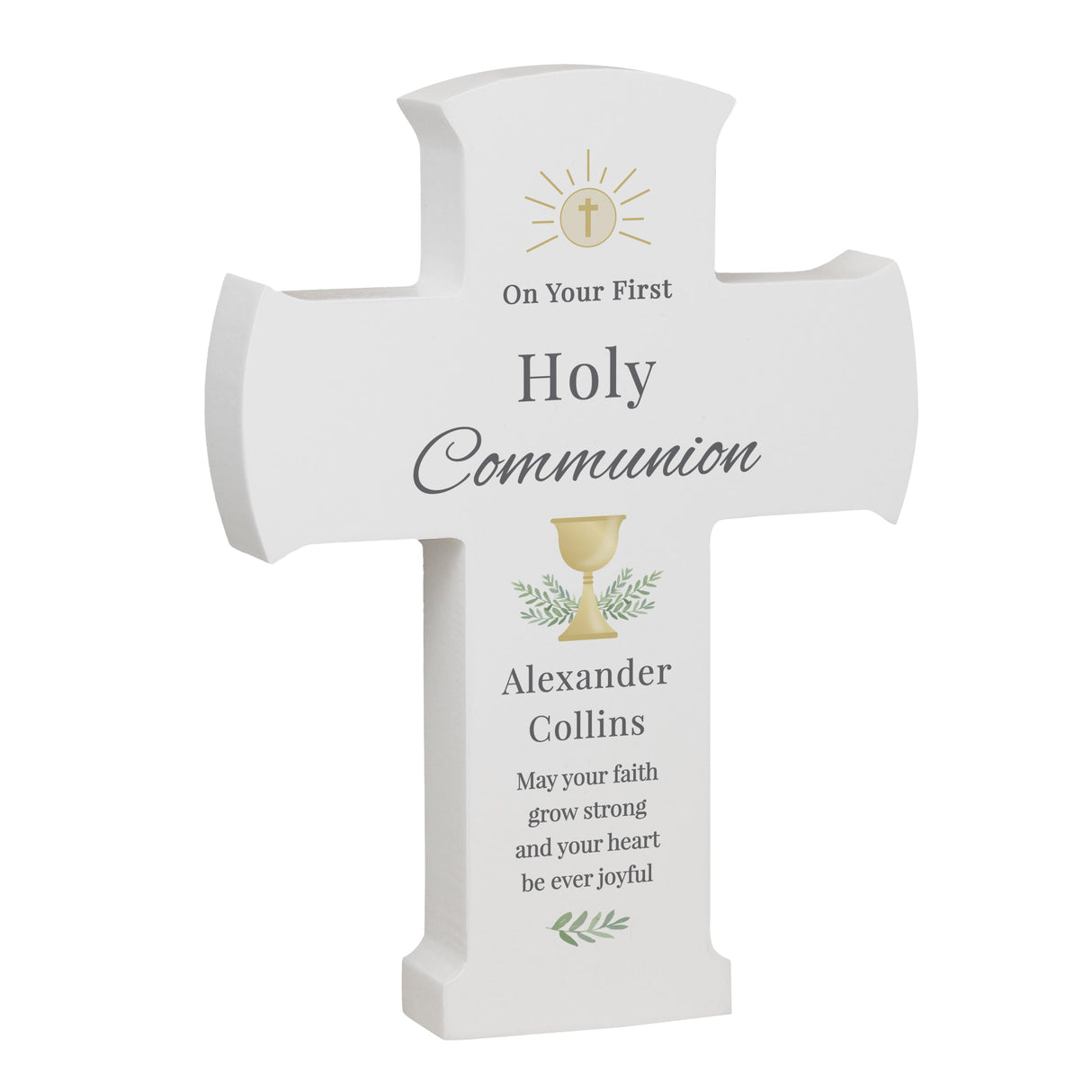Personalised Holy Communion Cross Wooden Ornament - Shop Ornaments At Gift Moments - 5
