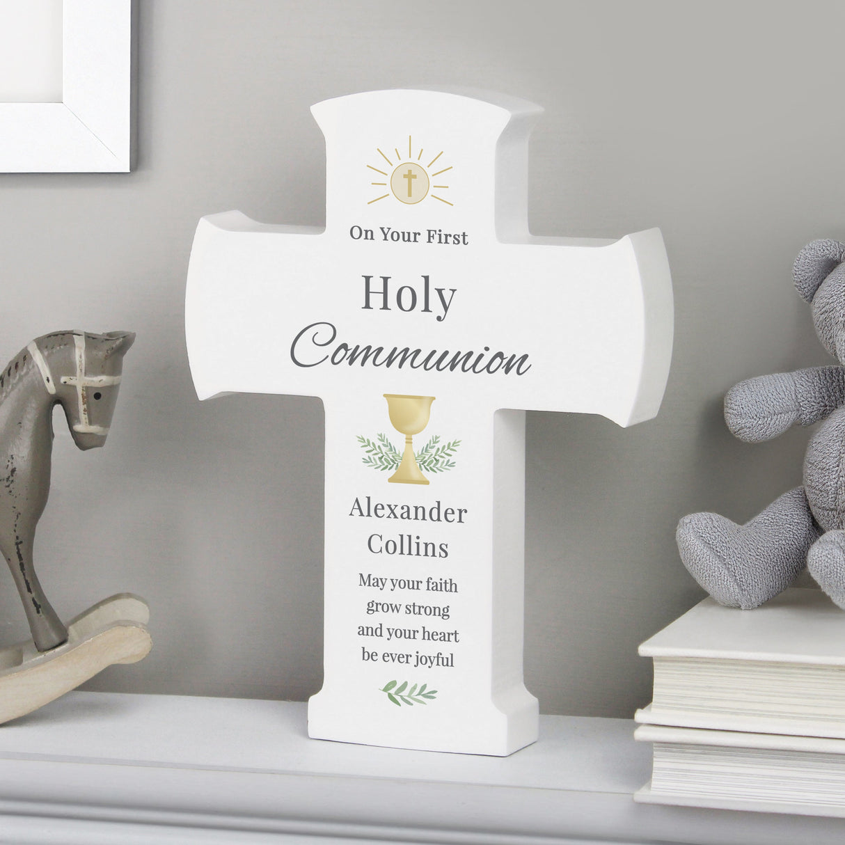 Personalised Holy Communion Cross Wooden Ornament - Shop Ornaments At Gift Moments - 4