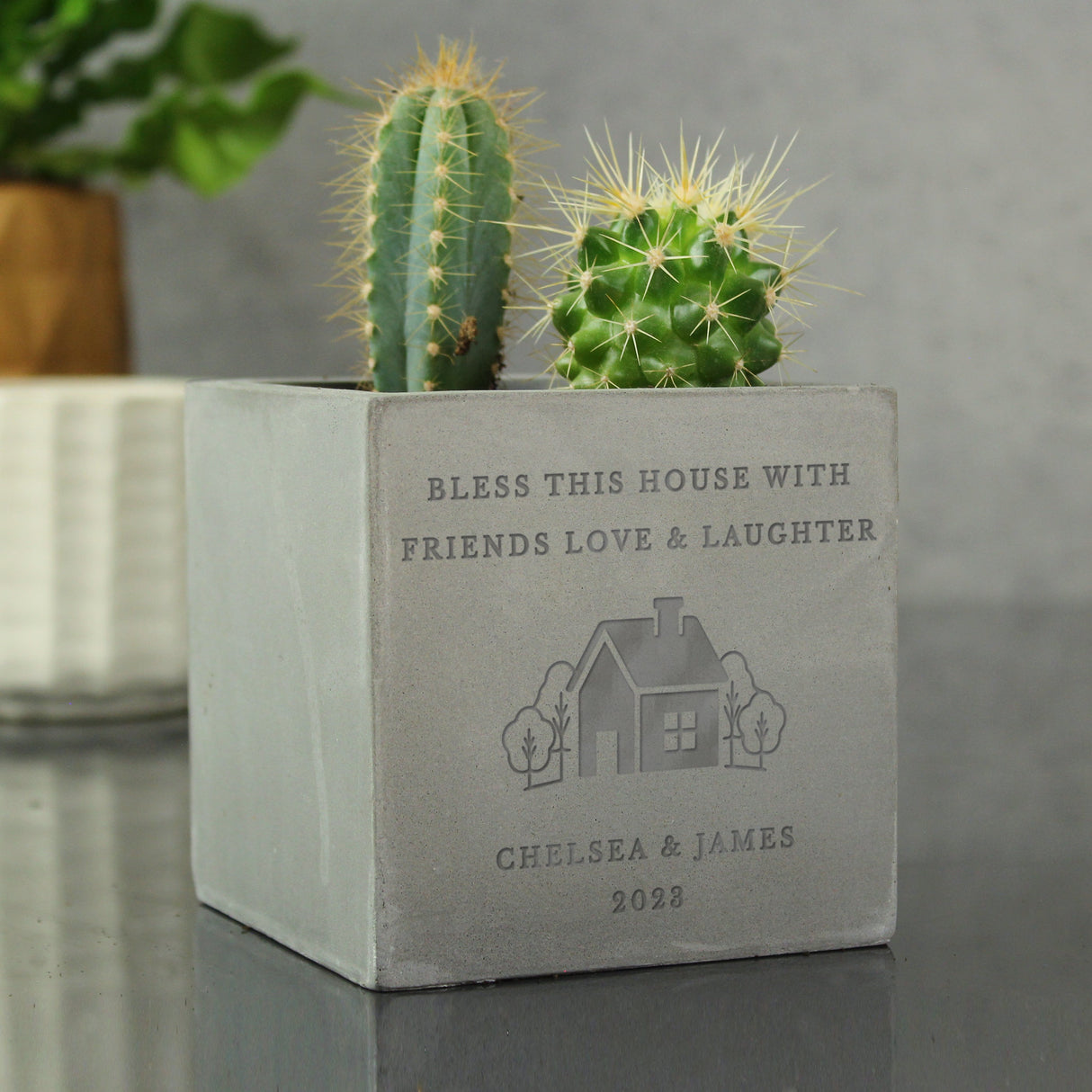 Personalised Our Home Concrete Plant Pot: 6 - Pots & Planters By Gift Moments