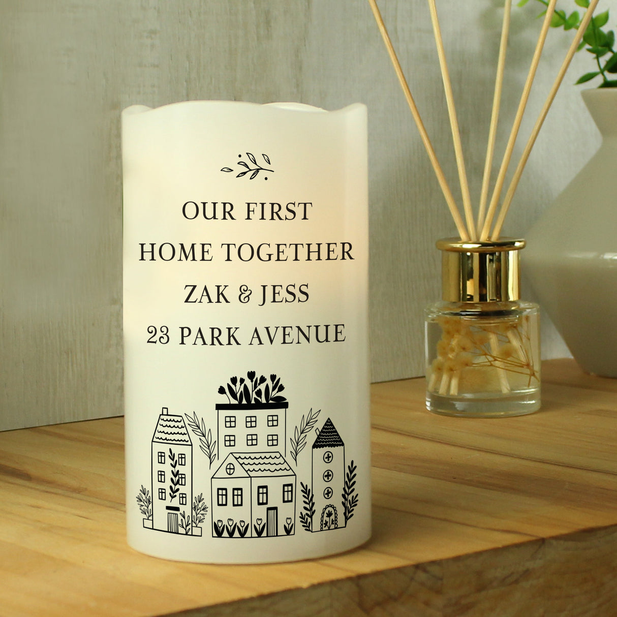 Personalised HOME LED Candle: 3 - LED Lighting By Gift Moments