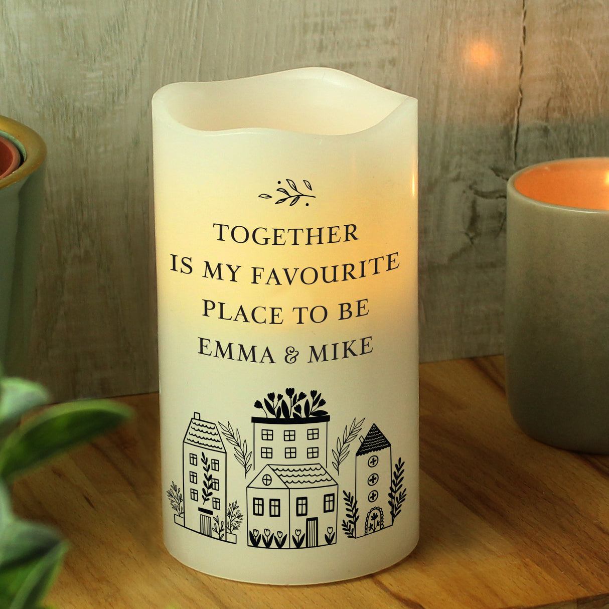 Personalised HOME LED Candle: 1 - LED Lighting By Gift Moments
