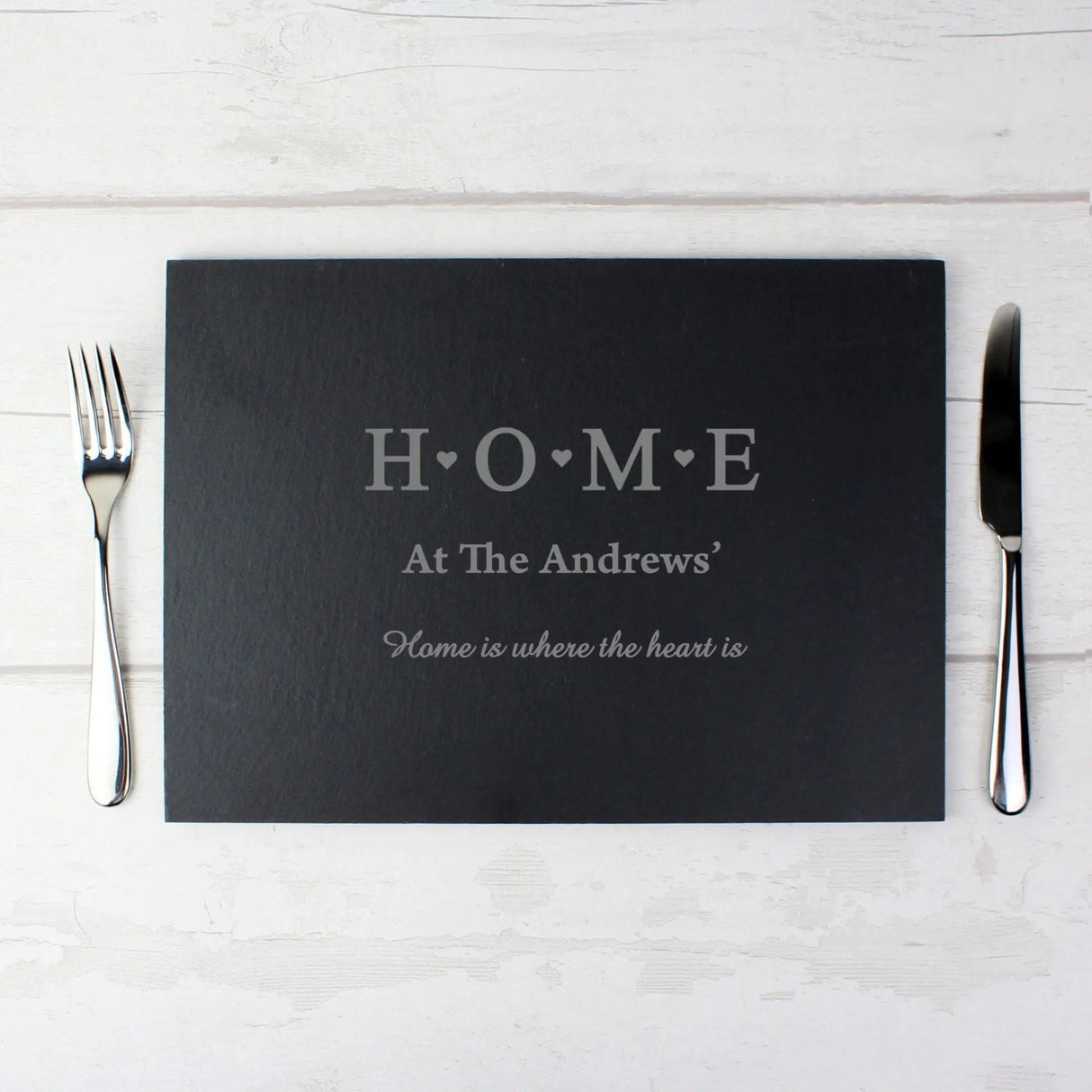 Personalised HOME Slate Rectangle Placemat: 2 - Placemats By Gift Moments