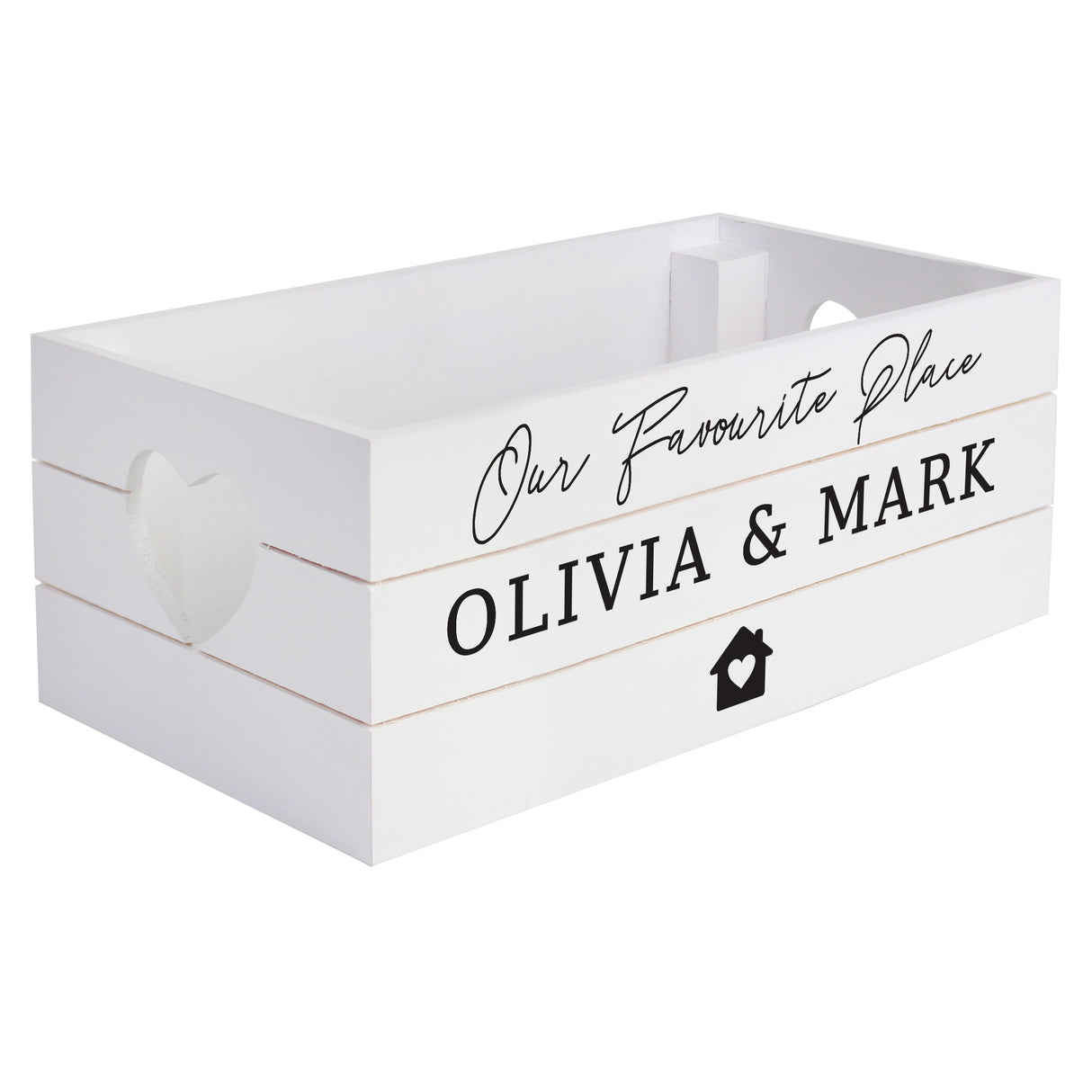 Personalised Home White Wooden Crate: 4 - Storage By Gift Moments