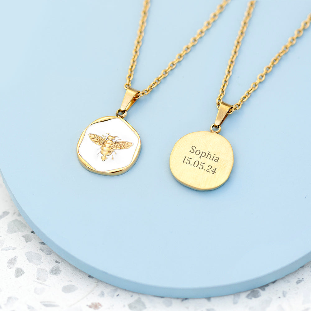 Personalised Honey Bee Pendant and Necklace: 1 - Necklaces By Gift Moments