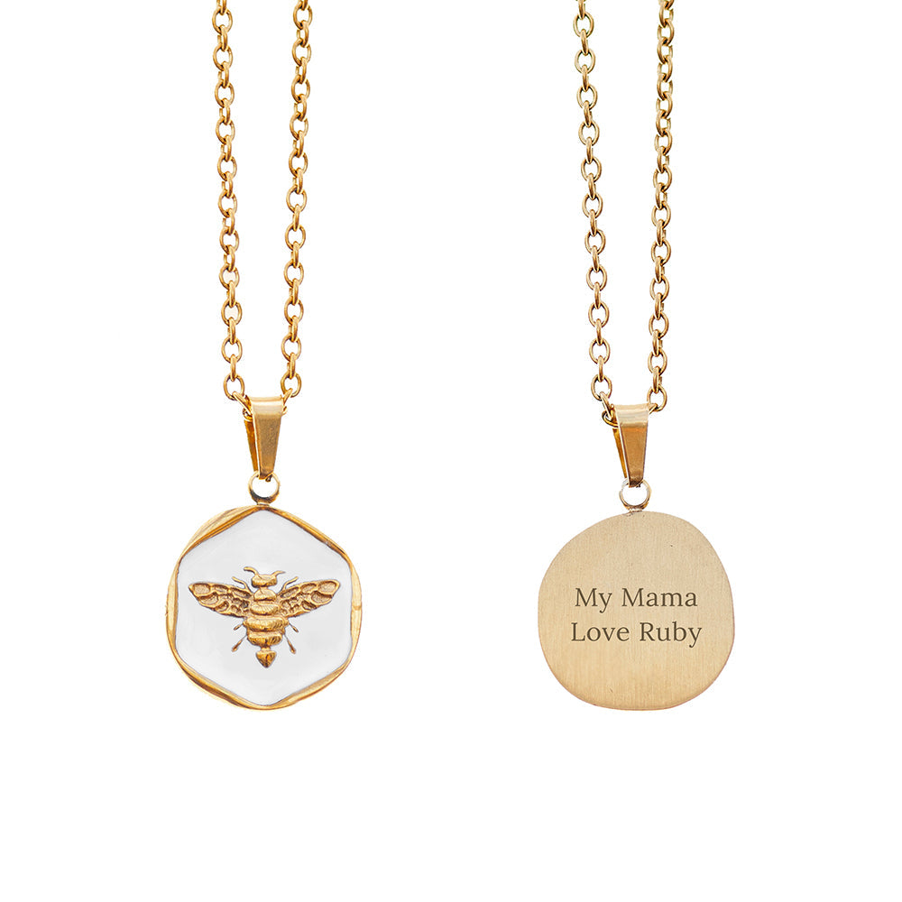 Personalised Honey Bee Pendant and Necklace: 4 - Necklaces By Gift Moments