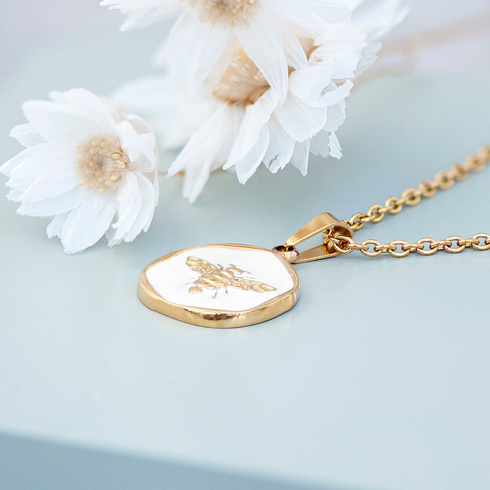 Personalised Honey Bee Pendant and Necklace: 2 - Necklaces By Gift Moments
