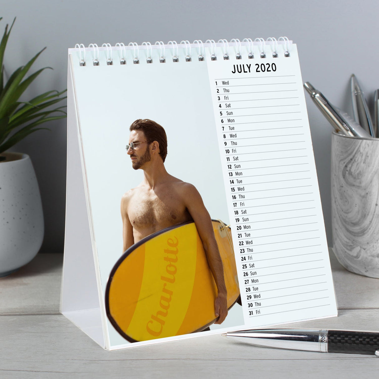 Personalised Hot Hunks Desk Calendar - Shop Calendars & Planners At Gift Moments - 3