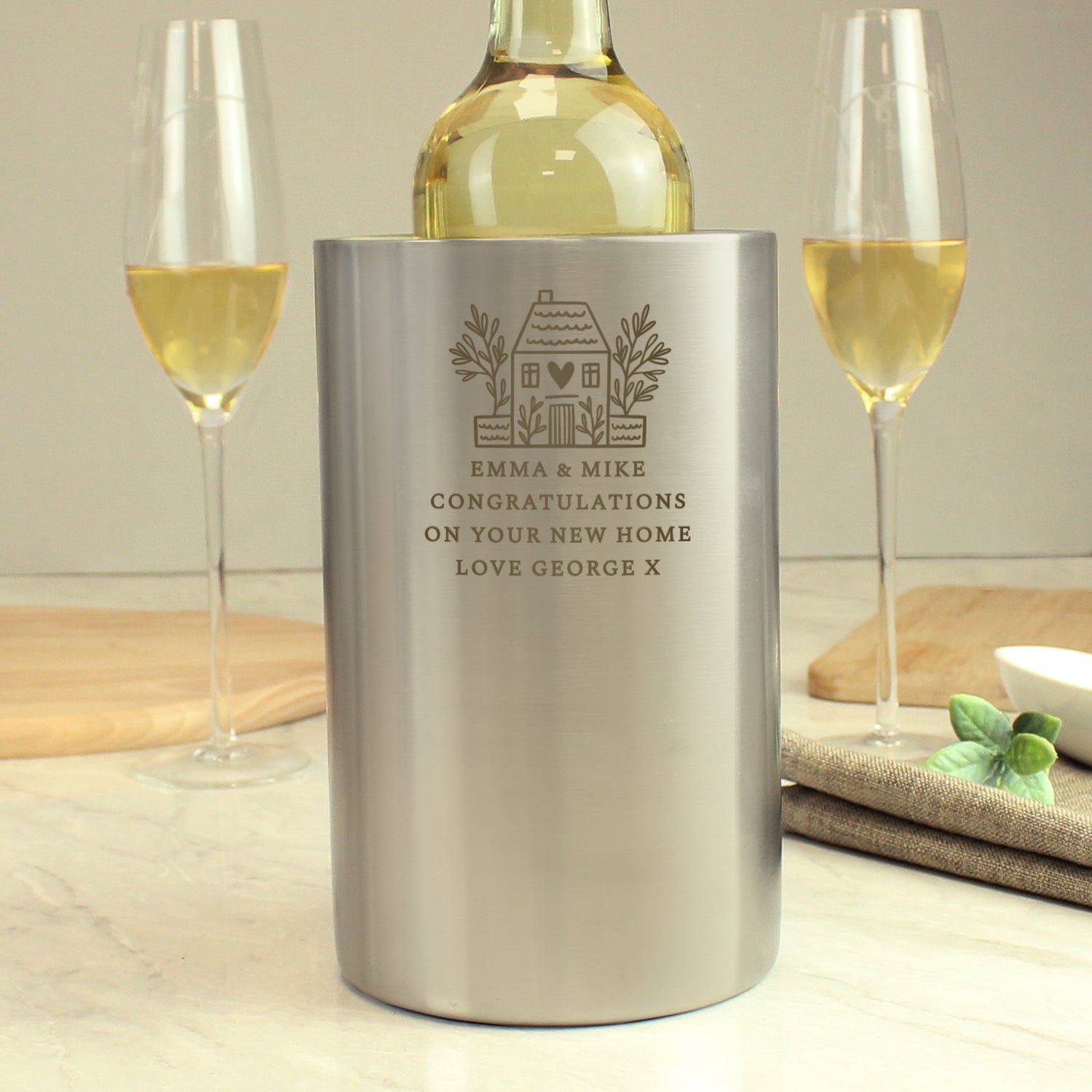 Personalised House Wine Cooler: 3 - Barware By Gift Moments