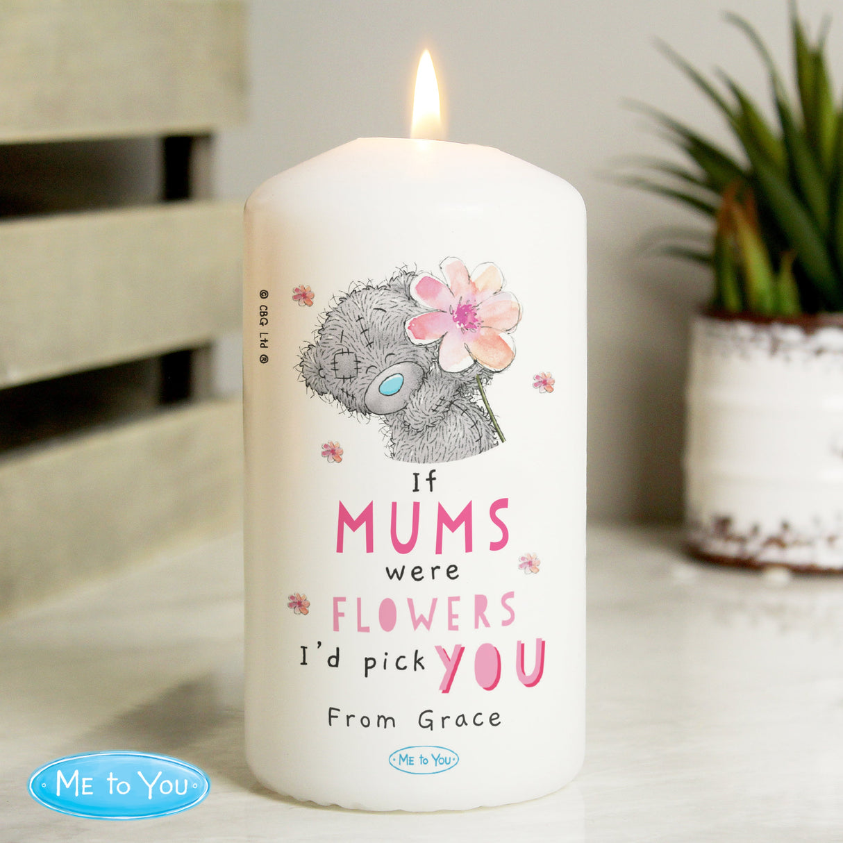 Personalised Me To You If... Were Flowers Pillar Candle: 3 - Candles