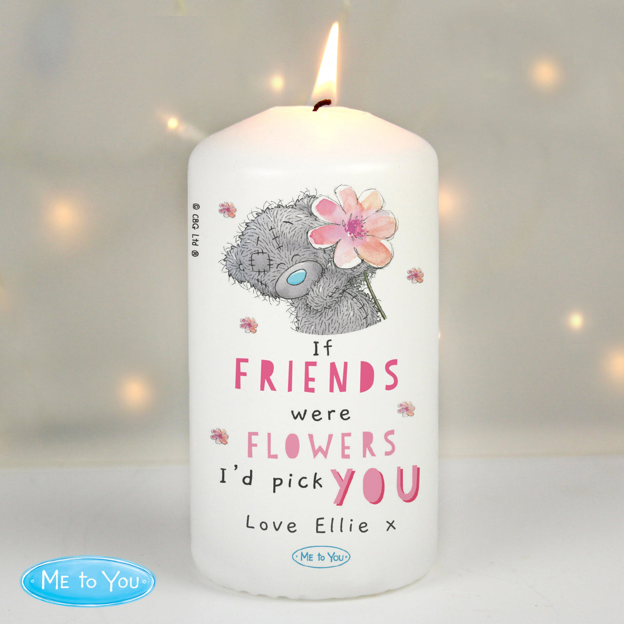 Personalised Me To You If... Were Flowers Pillar Candle: 1 - Candles