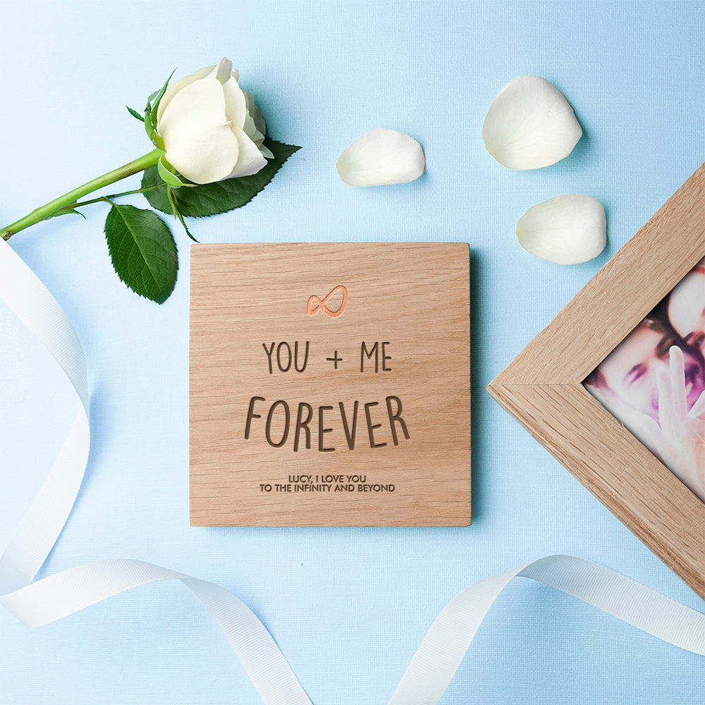 Personalised Infinite Love Oak Photo Cube: 3 - Photo Cubes By Gift Moments