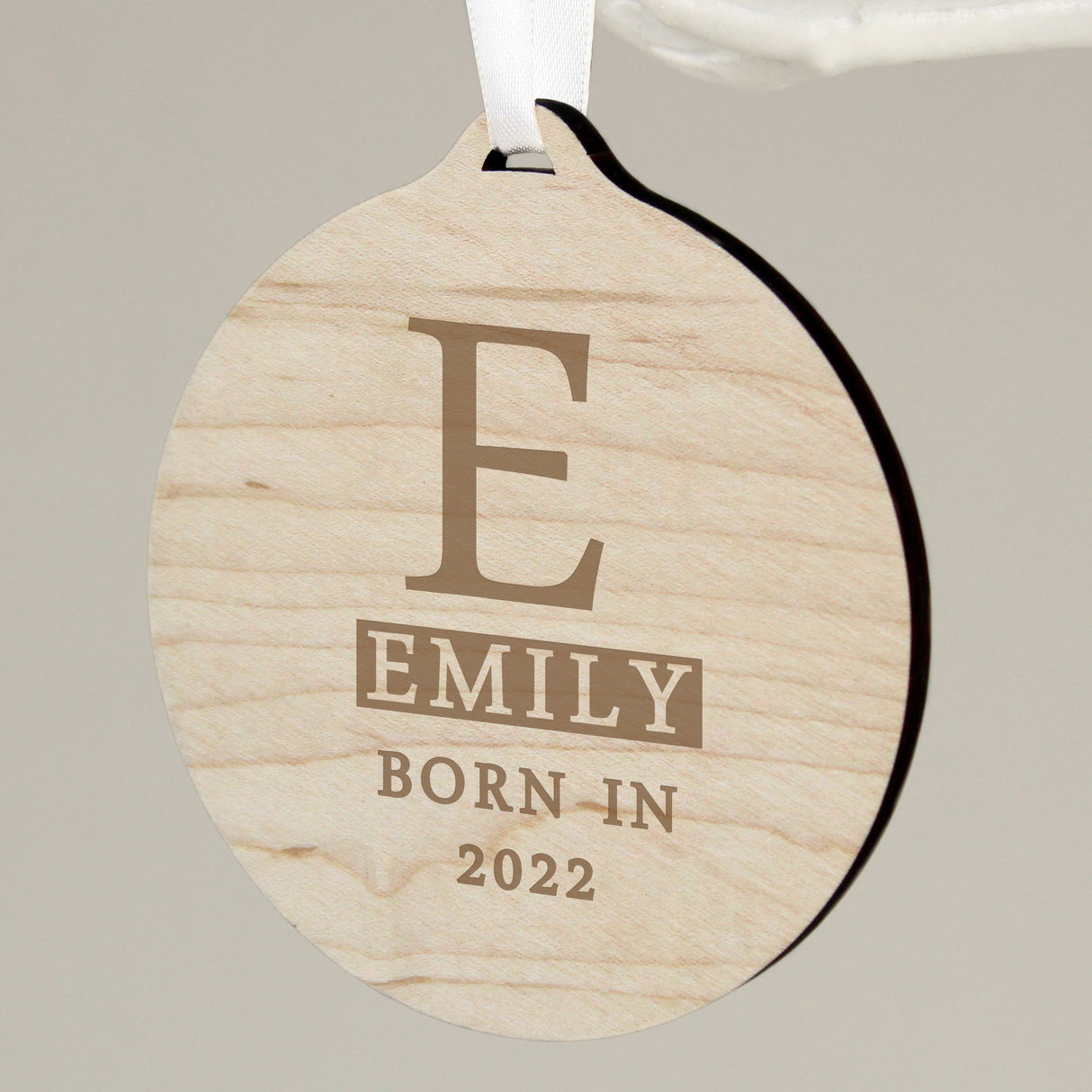Personalised Initial Round Wooden Decoration - Shop Decorations At Gift Moments - 3