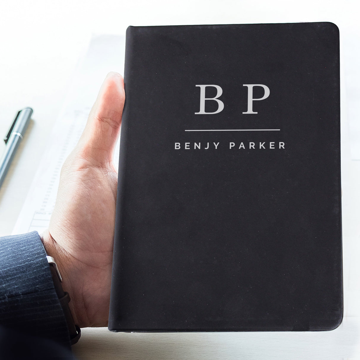 Personalised Initials Black Hardback Notebook - Shop Notebooks At Gift Moments - 2