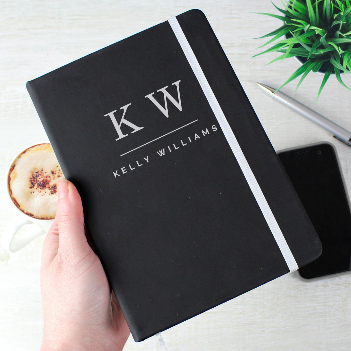Personalised Initials Black Hardback Notebook - Shop Notebooks At Gift Moments - 4