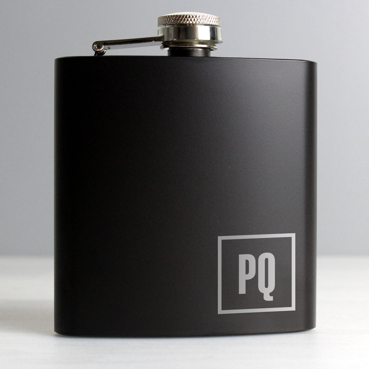 Personalised Initials Black Hip Flask: 8 - Hip Flasks By Gift Moments