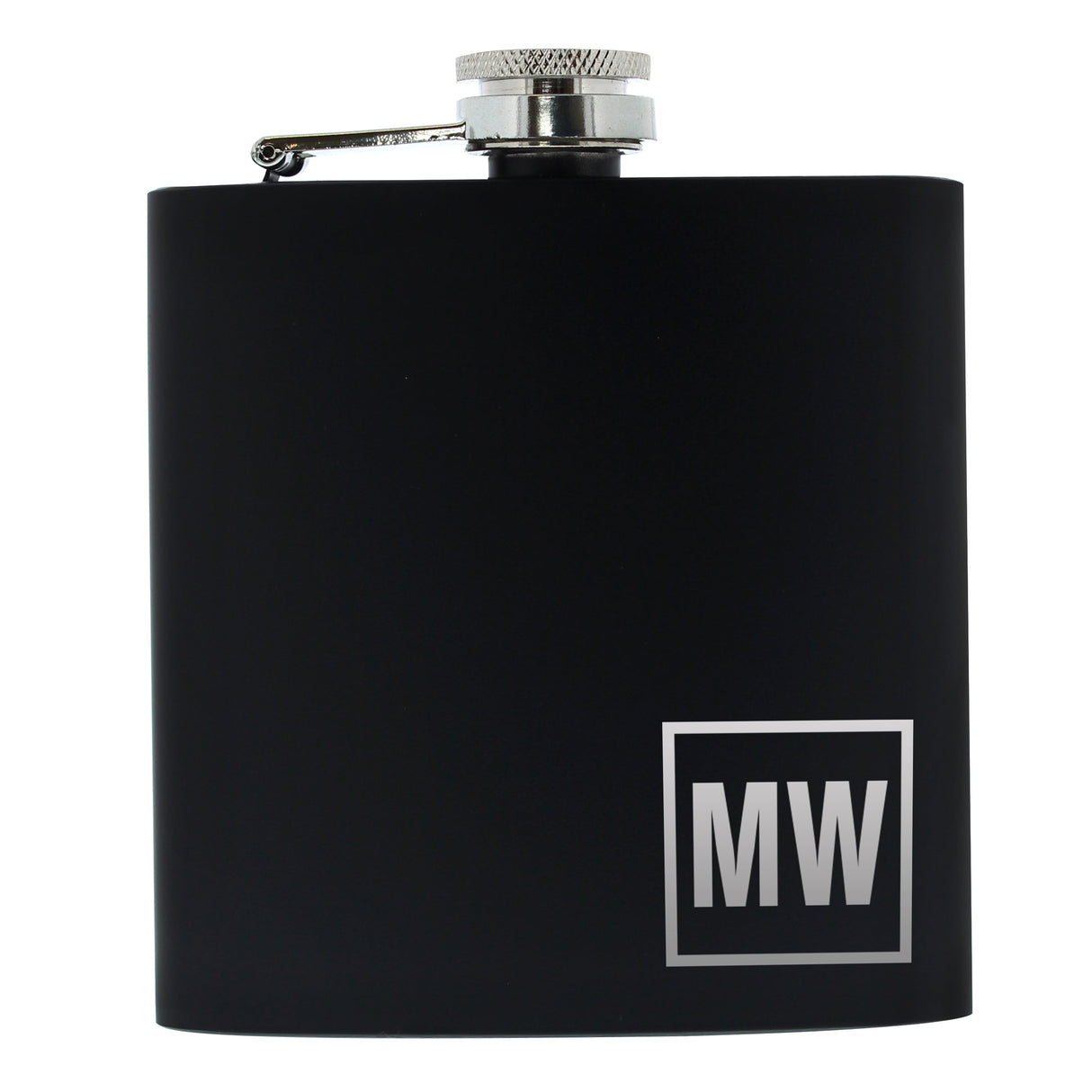 Personalised Initials Black Hip Flask: 3 - Hip Flasks By Gift Moments