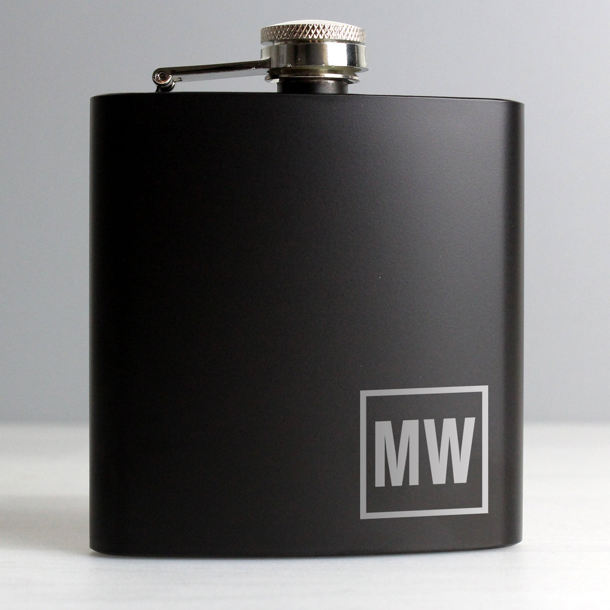 Personalised Initials Black Hip Flask: 2 - Hip Flasks By Gift Moments