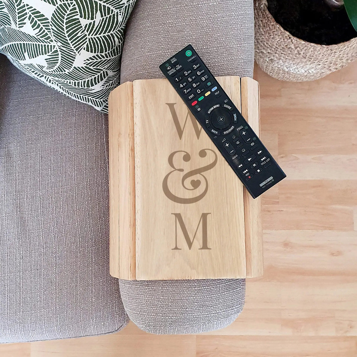 Personalised Initials Wooden Sofa Tray - Shop Coasters At Gift Moments - 1