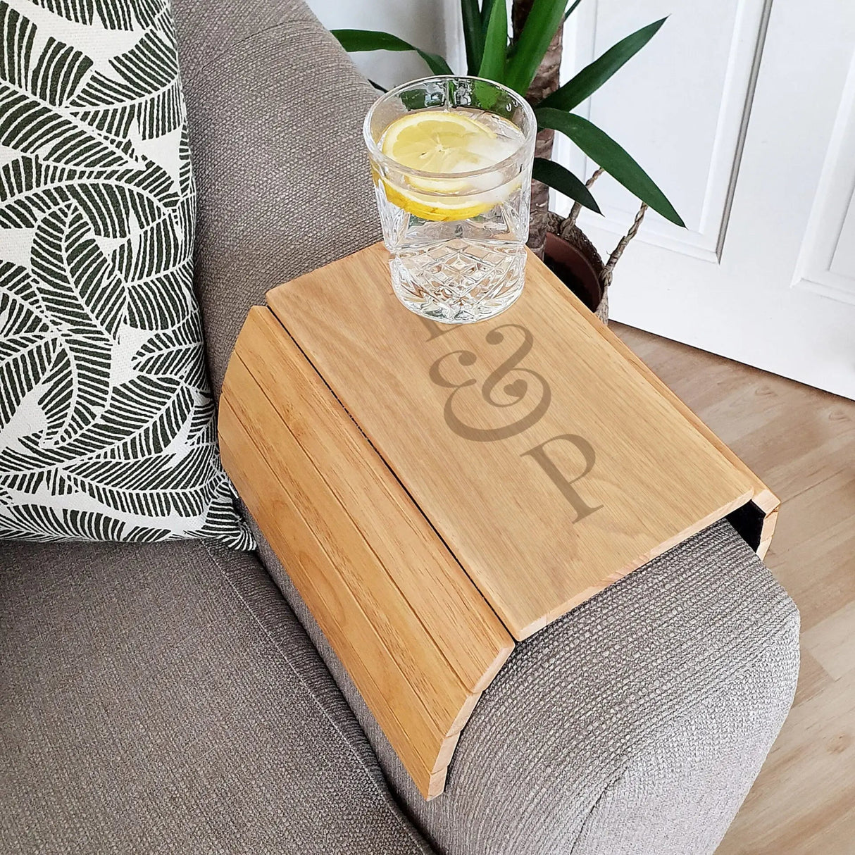 Personalised Initials Wooden Sofa Tray - Shop Coasters At Gift Moments - 3