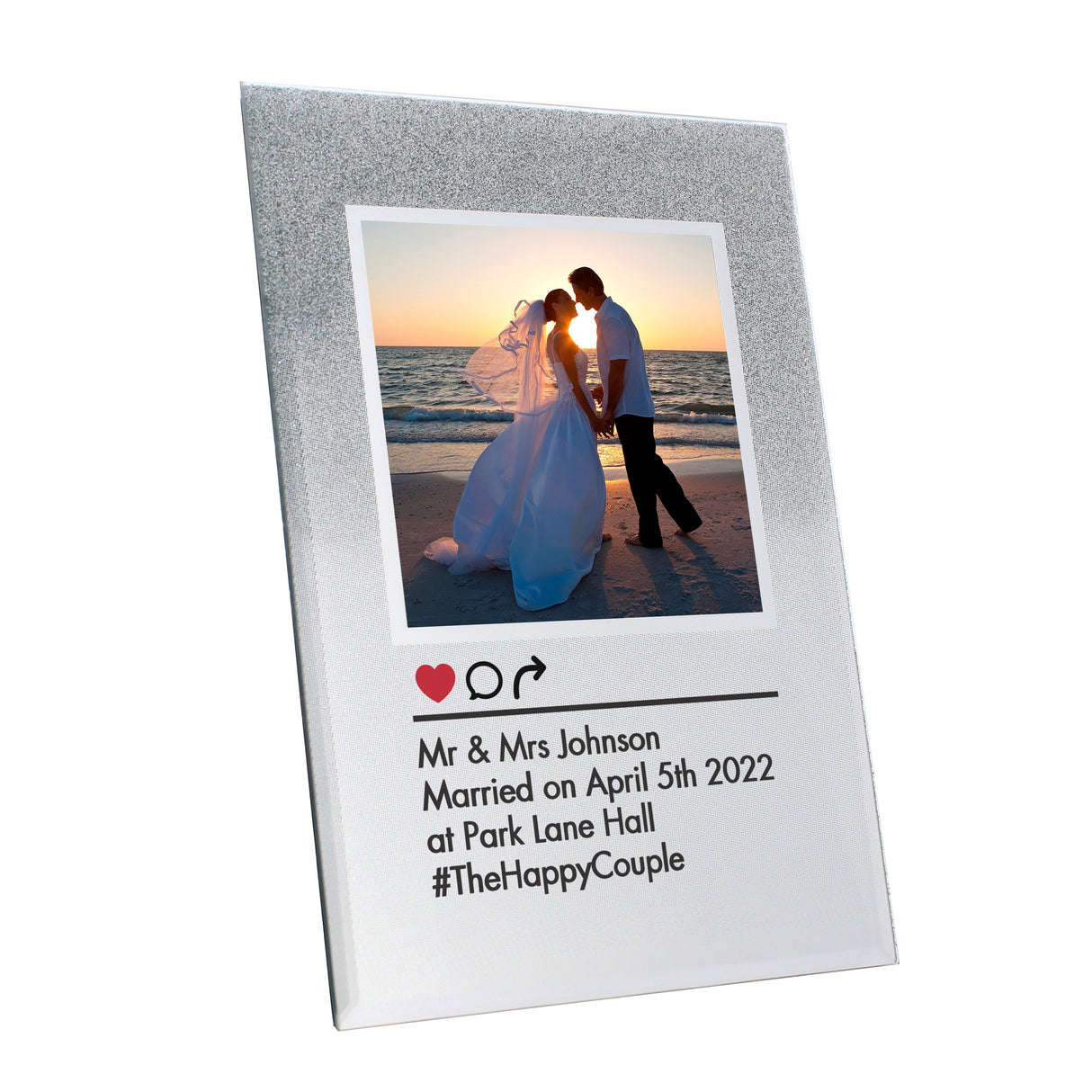 Personalised Instagram Post 4x4 Glitter Glass Photo Frame: 5 - Photo Frames By Gift Moments