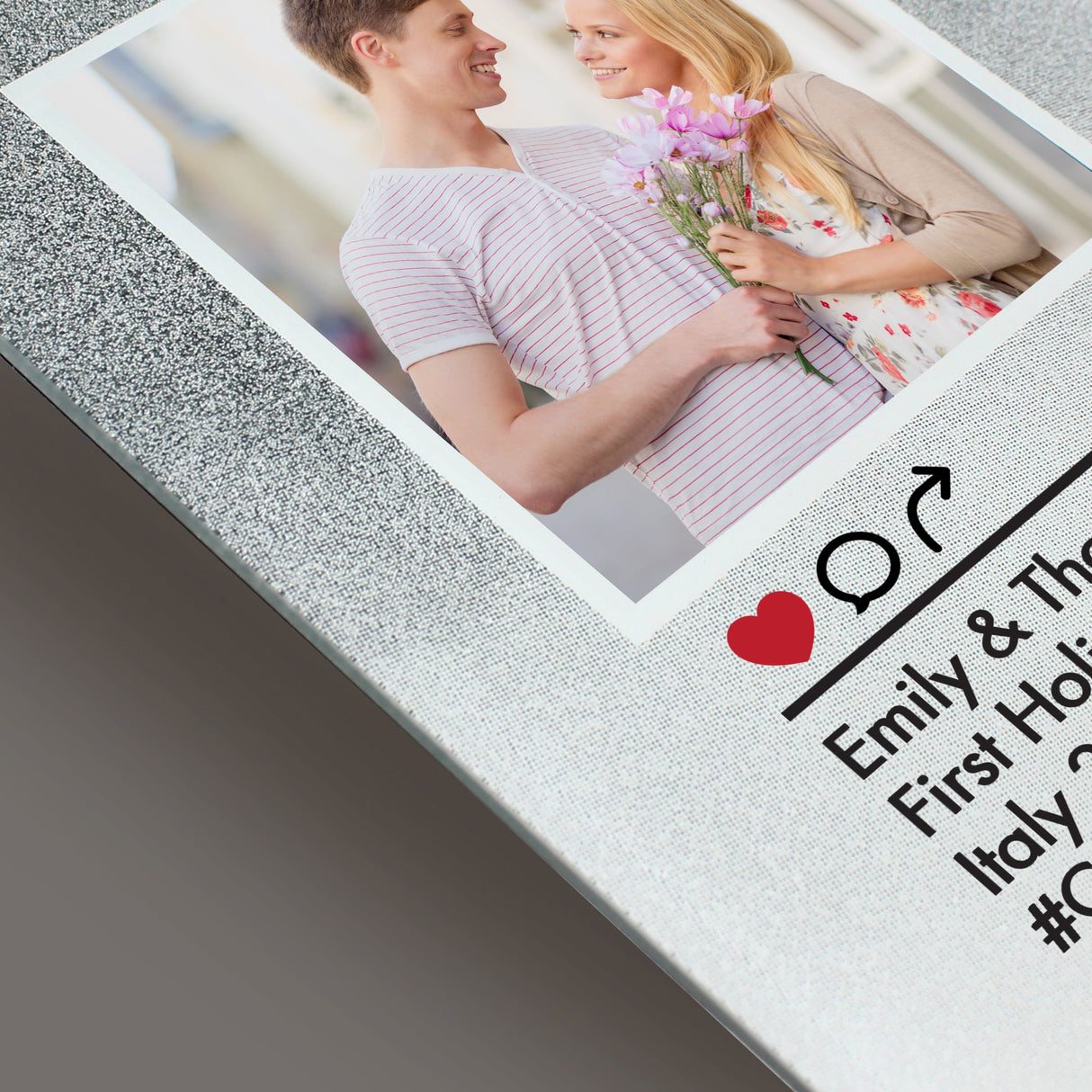 Personalised Instagram Post 4x4 Glitter Glass Photo Frame: 4 - Photo Frames By Gift Moments