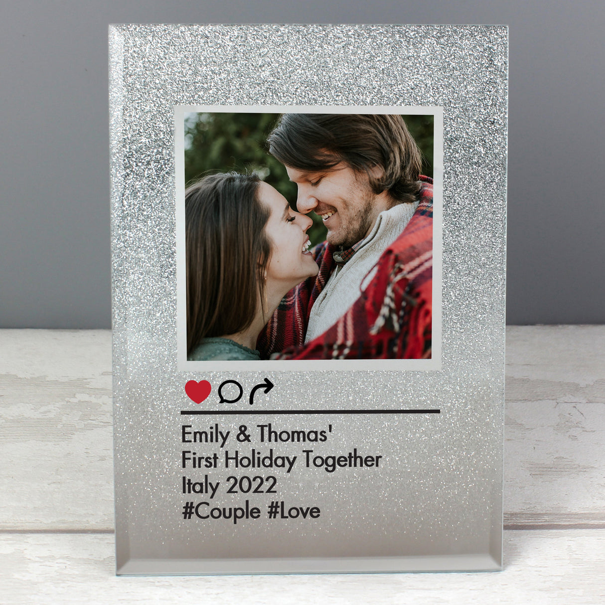 Personalised Instagram Post 4x4 Glitter Glass Photo Frame: 1 - Photo Frames By Gift Moments