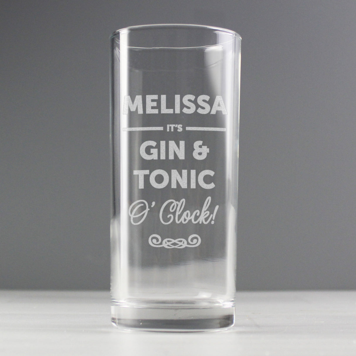 Personalised Its...OClock Hi Ball Bubble Glass: 3 - Highball Glasses By Gift Moments