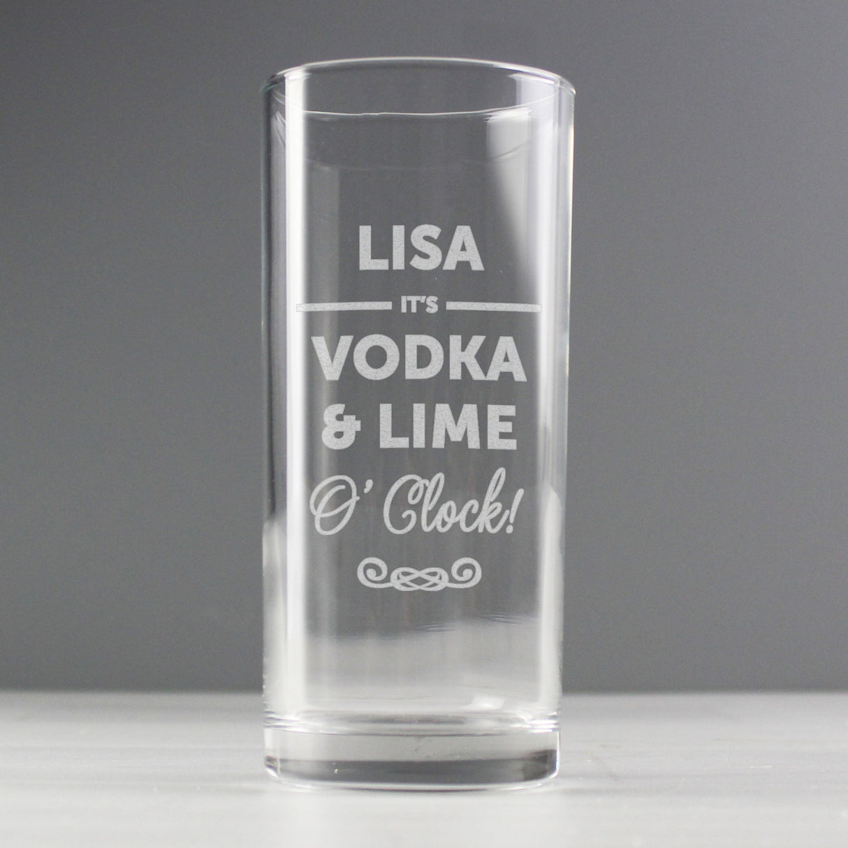 Personalised Its...OClock Hi Ball Bubble Glass: 6 - Highball Glasses By Gift Moments