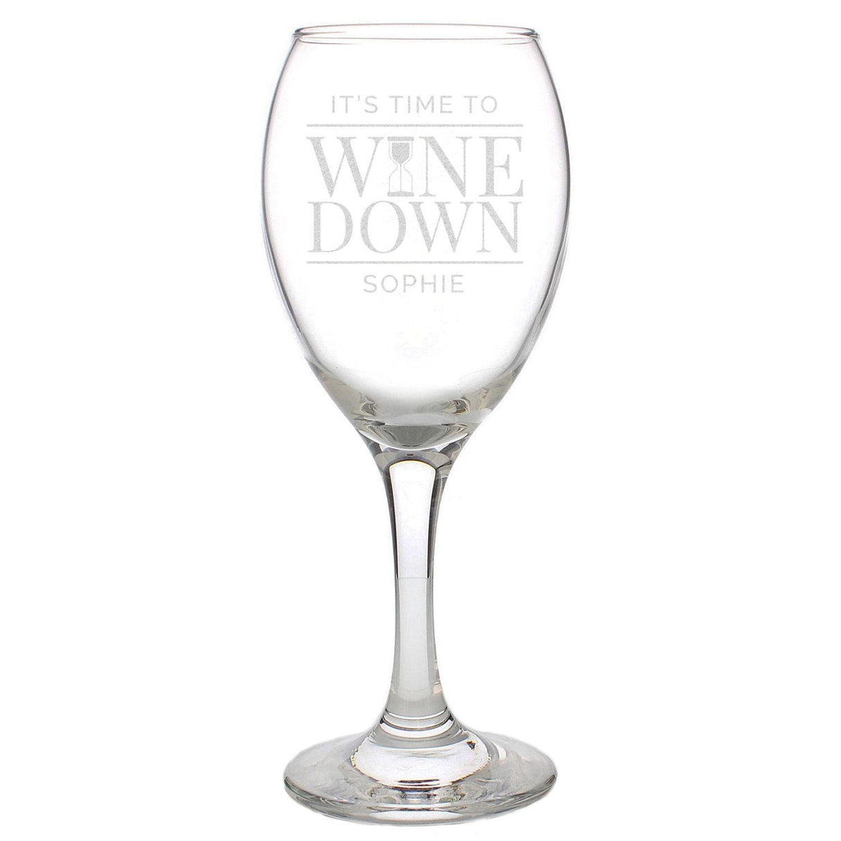 Personalised ’It’s Time to Wine Down’ Wine Glass - Shop Wine Glasses At Gift Moments - 3