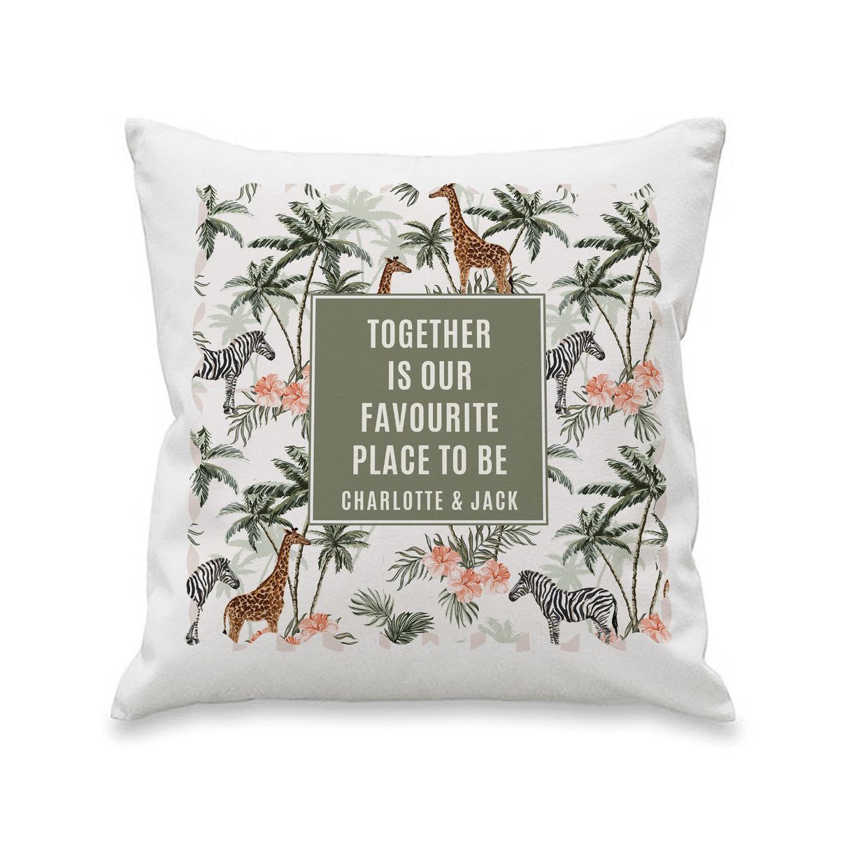 Personalised Jungle Print Cushion: 4 - Cushions By Gift Moments