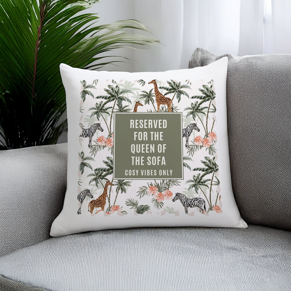 Personalised Jungle Print Cushion: 3 - Cushions By Gift Moments