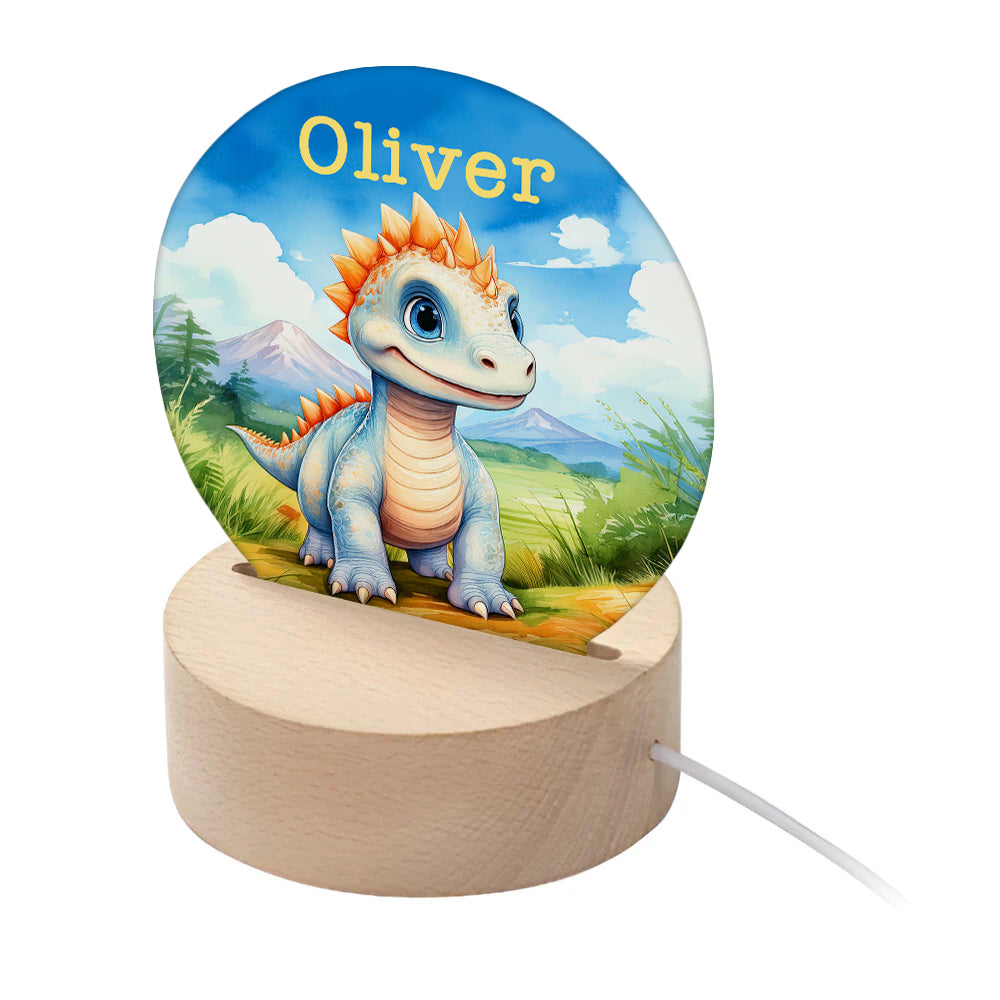 Personalised Kid’s Baby Dinosaur LED Night Light: 1 - LED Lighting By Gift Moments