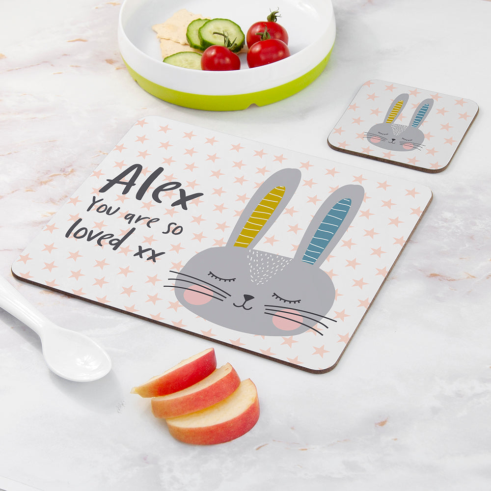 Personalised Kid’s Bunny Placemat & Coaster Sets: 7 - Placemats By Gift Moments