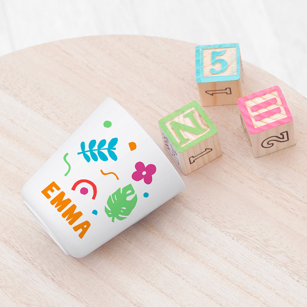 Personalised Kids Colourful Shapes Plastic Dining Set: 2 - Tableware By Gift Moments