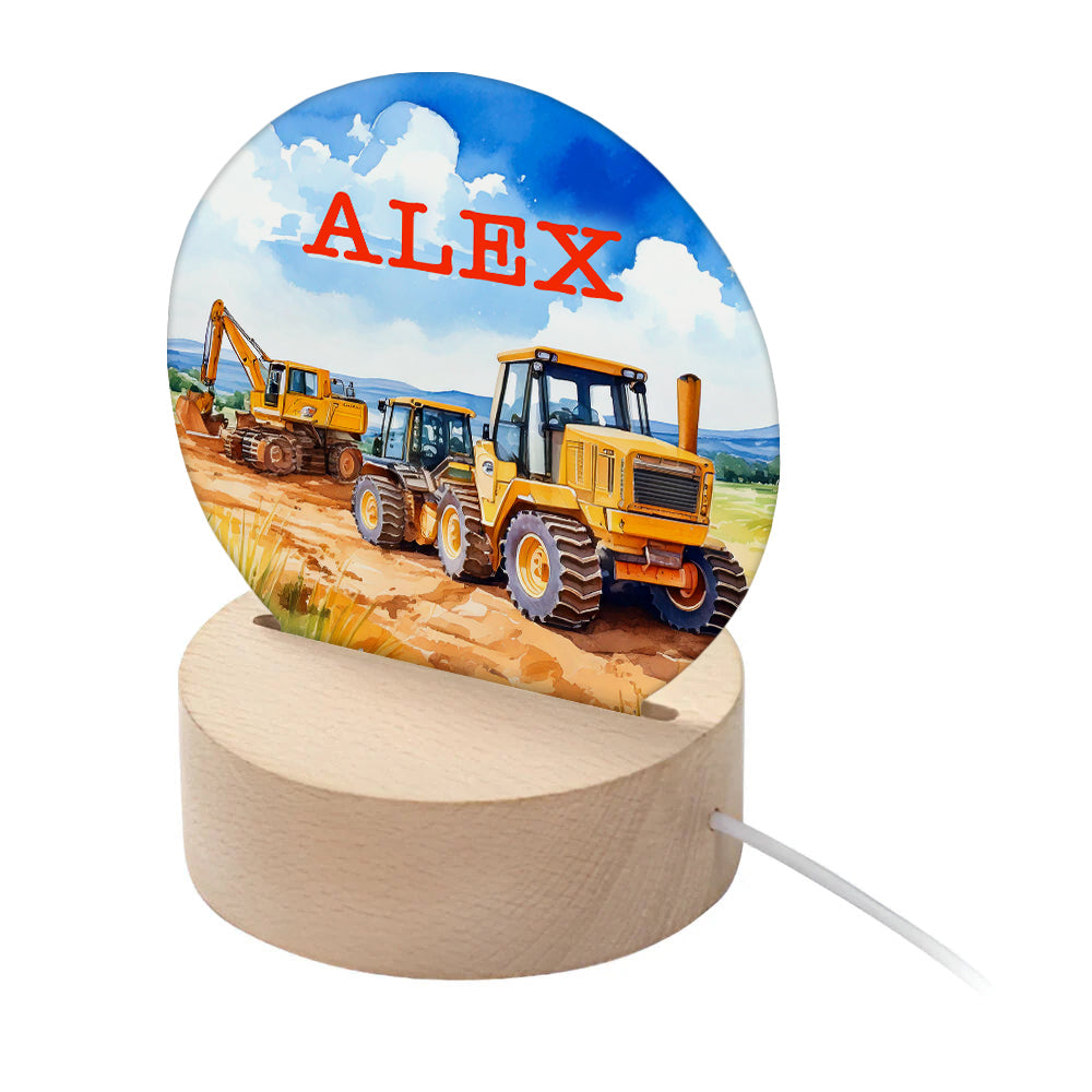 Personalised Kid’s Diggers LED Night Light: 1 - LED Lighting By Gift Moments