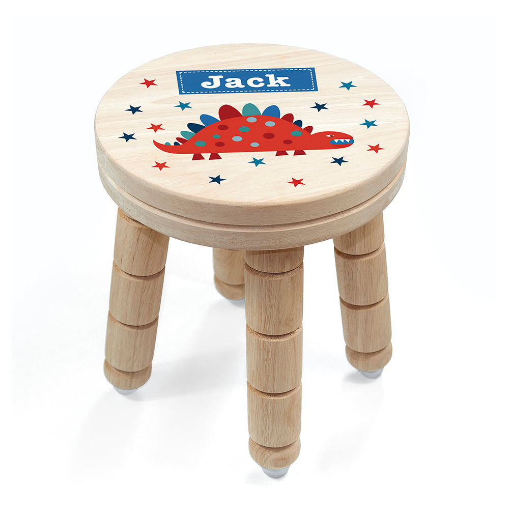 Personalised Kid’s Dinosaur Wooden Stool: 3 - Wooden Stools By Gift Moments