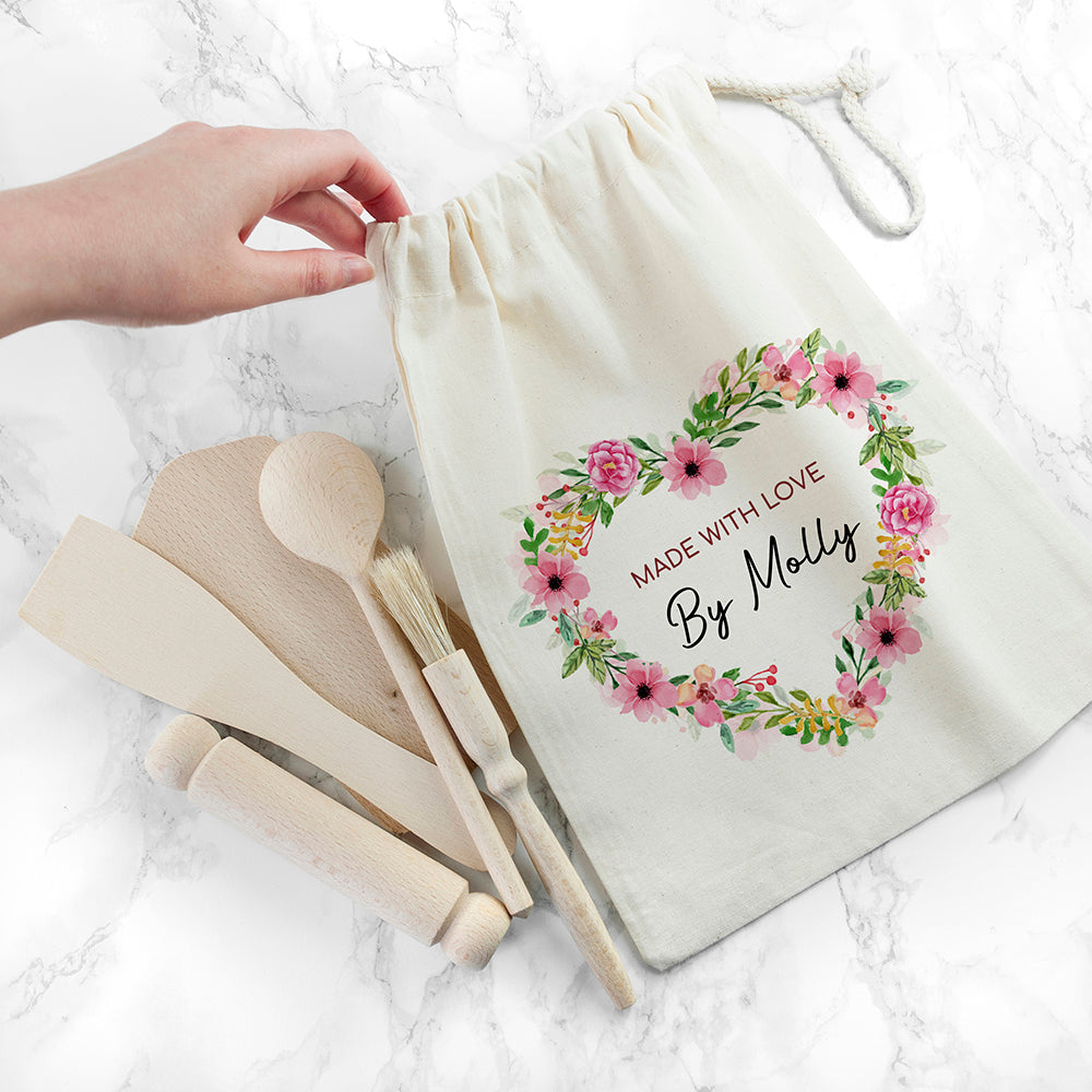 Personalised Kids Flower Heart Baking Set: 1 - Kitchen Tools & Utensils By Gift Moments