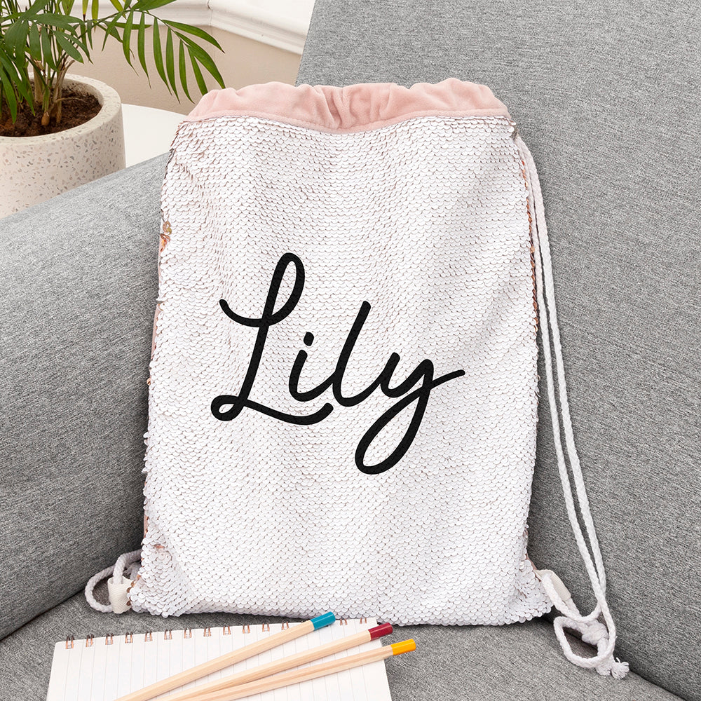 Personalised Kids Hidden Message Sequin Bags - Gold - Shop Kids Bags At Gift Moments - 1