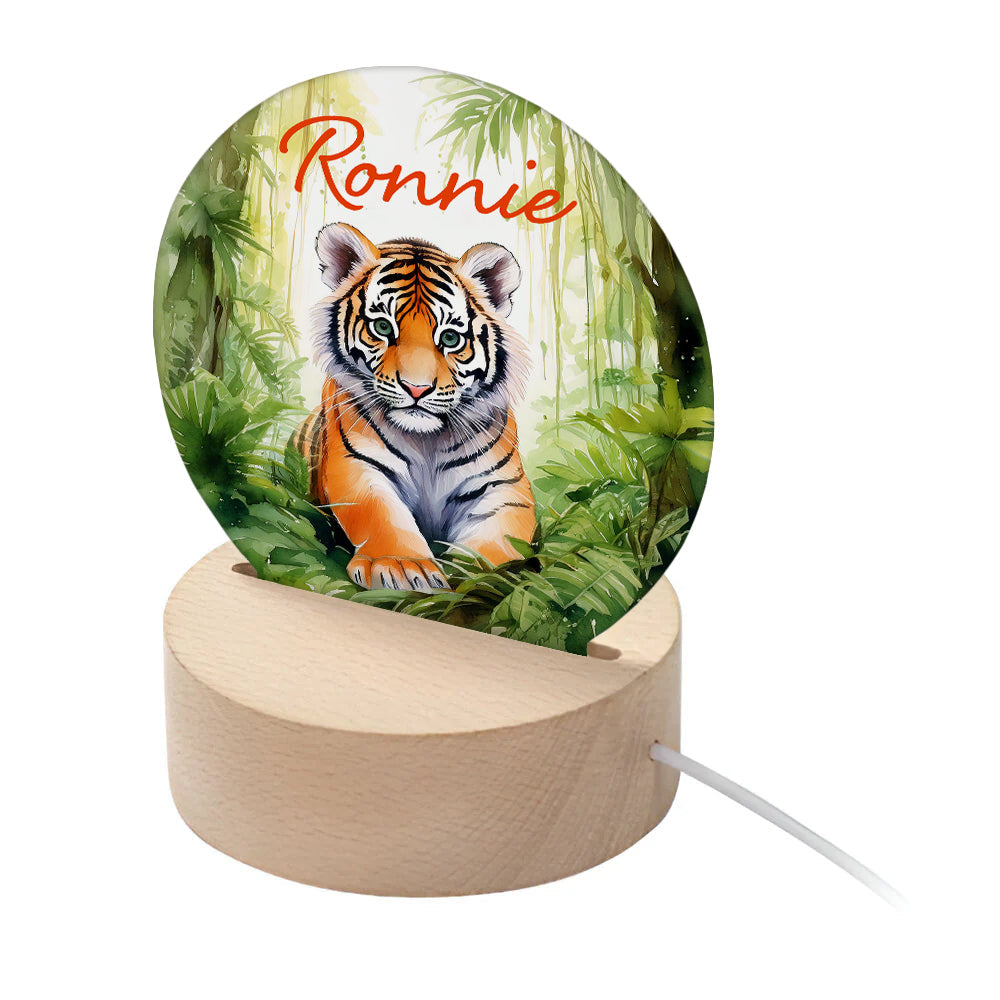 Personalised Kid’s Jungle Tiger LED Night Light: 1 - LED Lighting By Gift Moments